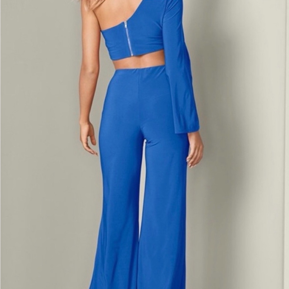 VENUS One-Shoulder Blue Jumpsuit